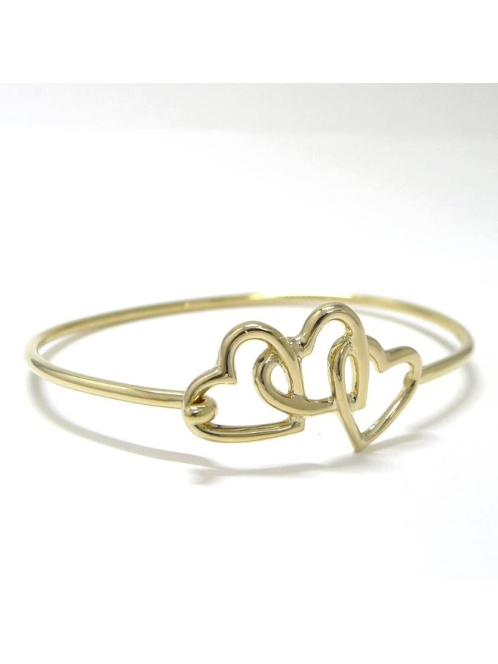 Tiffany & Co Bangle Triple Heart 18K Yellow Gold Bracelet